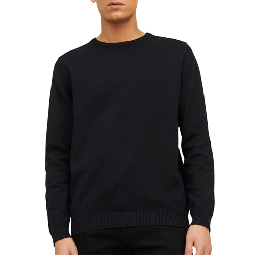 JACK & JONES Dünner Langarm Strickpullover Rundhals Basic Sweater Shirt Jumper JJEBASIC
