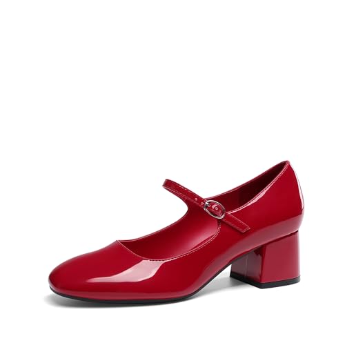 DREAM PAIRS Damen-Pumps mit geschlossener Zehenpartie,Size 39,Rot,DWUMPU2577