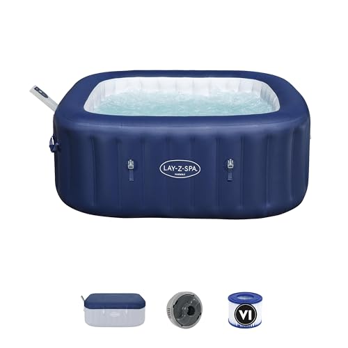 Bestway® Lay-Z-SPA® Energiespar-Whirlpool Hawaii AirJet™ mit App-Steuerung + integrierter UltraFit™ -Pumpeneinheit, für 6 Personen 180 x 180 x 71 cm, Kobaltblau