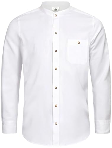 Trachtenhemd Herren Oktoberfest Hemd Outfit Tracht Kariertes Hemd Weiß Trachtenhemden Freizeithemd Langarm Karohemd Baumwolle XL