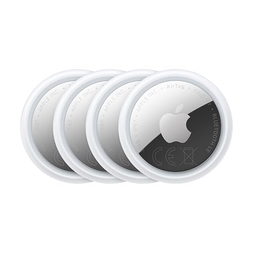 Apple AirTag (2. Generation) 4er Pack: Tracker für Schlüsselbund, Portemonnaie und mehr: Ortungsgerät mit Ton, einfache Einrichtung mit einem Klick über iPhone oder iPad, Schlüsselfinder, Genaue Suche
