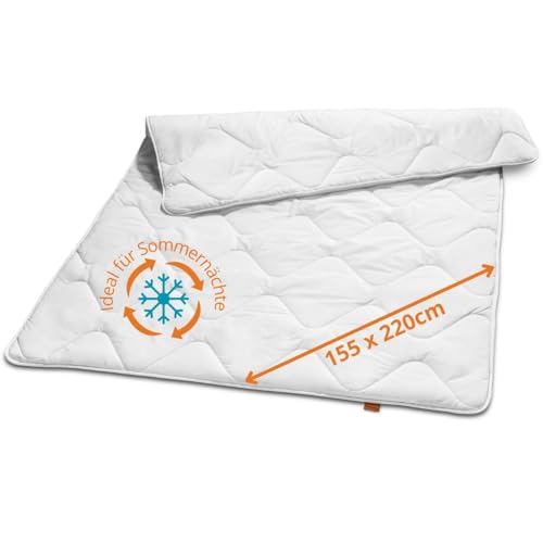 sleepling Ultra leichte Sommerdecke 155x220 cm, Sommer Bettdecke leicht, dünne Sommerbettdecke aus 100% Mikrofaser, Ökotex 100, waschbar 60 Grad