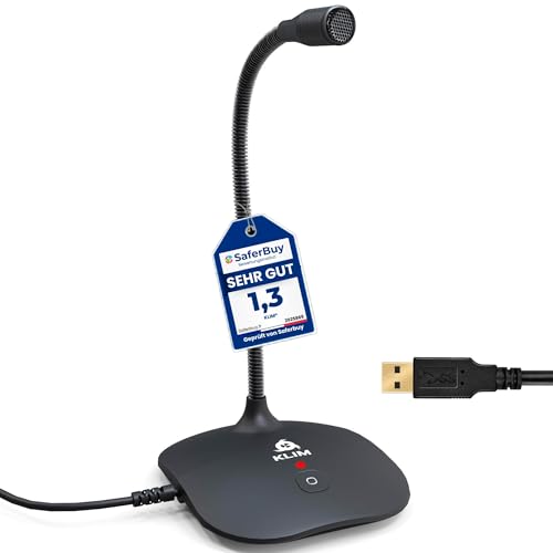 KLIM Talk USB Standmikrofon für PC und Mac Professionelles Studiomikrofon