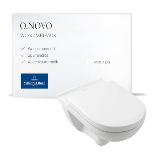 Villeroy & Boch O.novo WC-Combi-Pack, oval – Weiß Alpin CeramicPlus