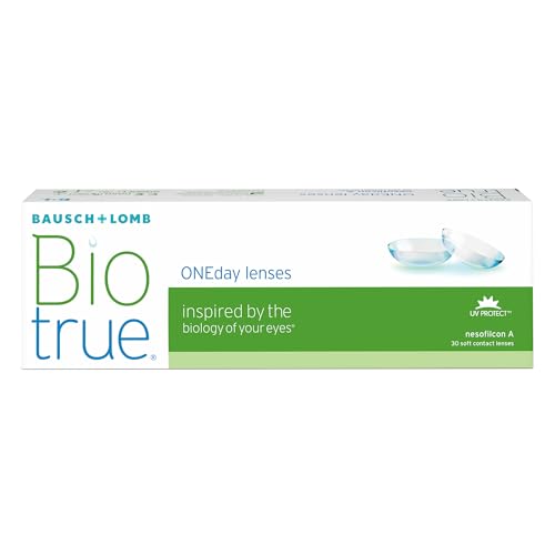 Bausch und Lomb Biotrue ONEday sphärische Tageslinsen, Kontaktlinsen weich -02.50 Dpt, DIA 14,2 mm, BC 8,60, 30 Stück