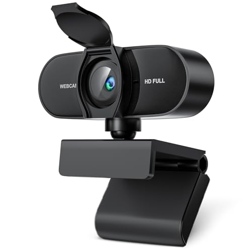 OFFCUP Full HD Webcam, 1080P Webcam mit Mics Geräuschunterdrückung, USB Webcam Autofokus Streaming Kamera für PC Laptop für Live-Streaming Videoanruf Konferenz Online-Unterricht Spiel