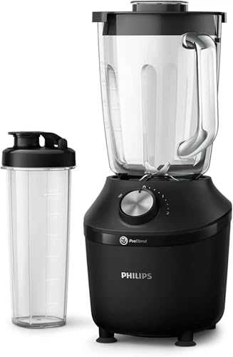 Philips Standmixer und Smoothie Maker – 600W, 2-Liter-Becher, Rezepte-App, 2 Geschwindigkeitsstufen + Impulsfunktion, ProBlend, Ice-Crush-Funktion (HR2291/41)