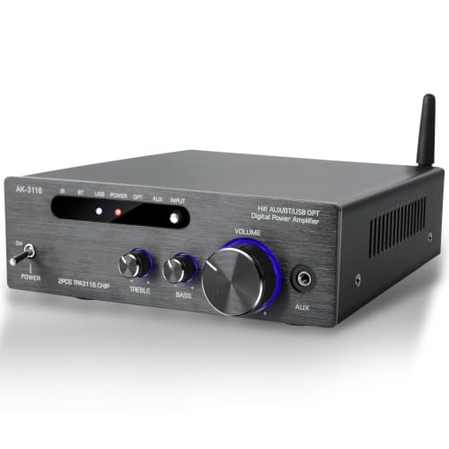 Hifi-Verstärker 2000W, 2.0-Kanal 100W*2 Bluetooth 5.3 TPA3116