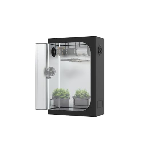 The Grow Deluxe D600 Growzelt 120x60x180 cm - Indoor Anbauzelt mit herausnehmbarer Wanne, hochreflektierendes Mylar licht- und wasserdicht