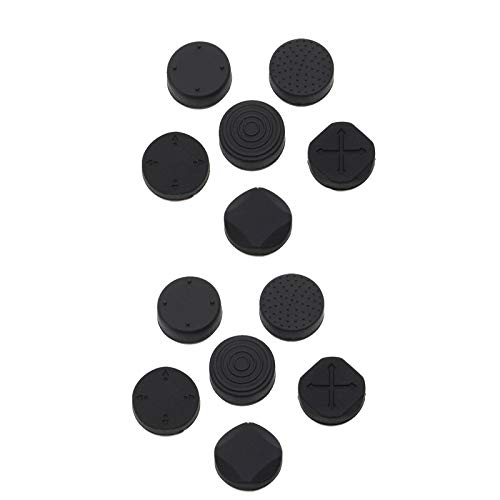 OTOTEC Daumengriffe kompatibel mit Sony PS Vita 1000 & 2000 Slim Soft Silikon Analog Daumengriffkappen 12 Packungen Schwarz