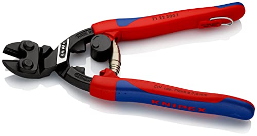 KNIPEX CoBolt Kompakt-Bolzenschneider mit schlanken Mehrkomponenten-Hüllen, mit integrierter Befestigungsöse zum, 71 22 200 T