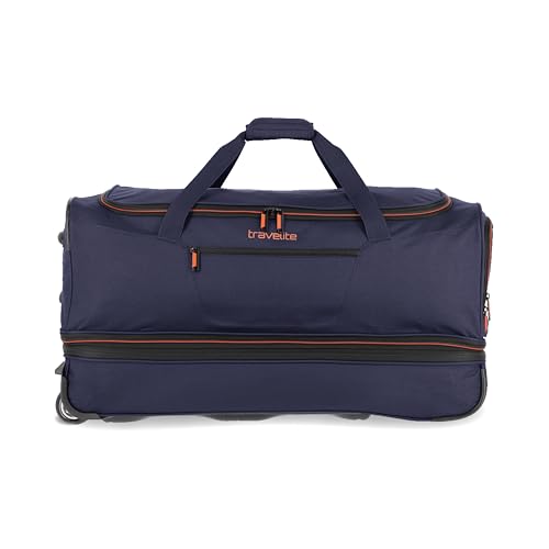 Travelite Trolley Reisetasche mit Rollen groß, erweiterbares Volumen, Basics, Weichgepäck Rolltasche mit Dehnfalte, 70 cm, 98-119 Liter