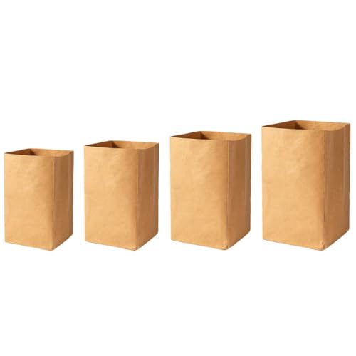 Wodsty 4 St Kraftpapier-T?pfe waschbar, 4 Gr°en Pflanzentaschen for fr K