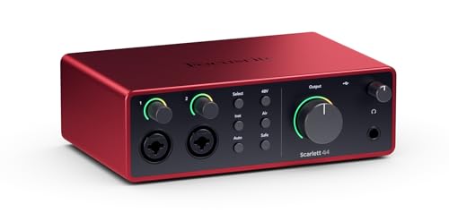 Focusrite Scarlett 4i4 4. Gen USB-Audio-Interface für Musiker, Songwriter, Gitarristen und Content Creators — Aufnahmen in HiFi-Studioqualität und sämtliche Software für Ihre Aufnahmen