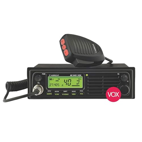 Albrecht AE 6491 VOX CB-Funkgerät, mit VOX Freisprechfunktion für die freihändige Nutzung in Auto & LKW, CB-Funk mit ASQ & CTCSS, 12/24 Volt, schwarz