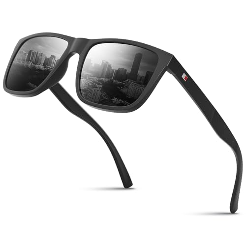 Glapeame Polarisiert-Sonnenbrille-Herren-Damen-Sunglasses-Men-Woman-Unisex Sonnenbrillen Geeignet für Outdoor-Aktivitäten,a-schwarz grau