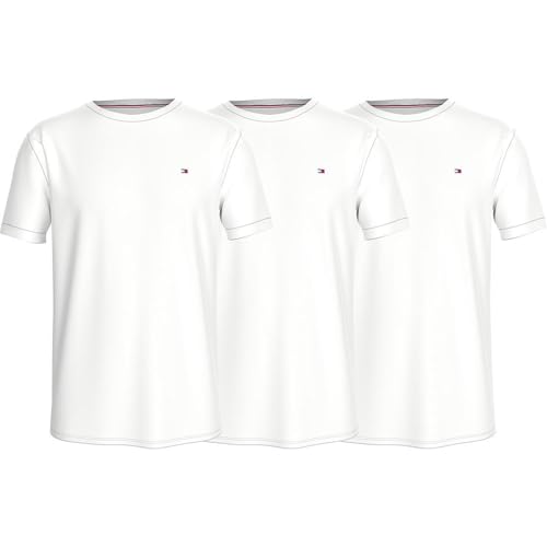 Tommy Hilfiger Herren 3er Pack T-Shirts Kurzarm Slim Fit, Weiß (White/White/White), M
