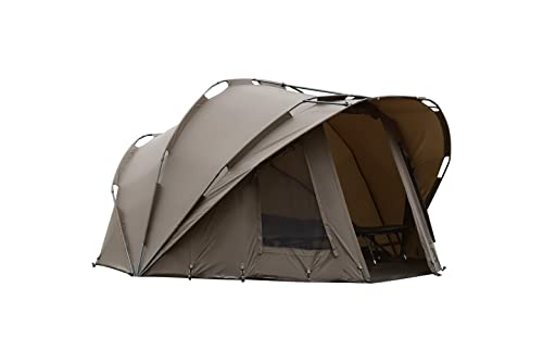 MK-Angelsport Fort Knox Dome 3,5 Mann – Großes Karpfenzelt mit 10.000 mm Wassersäule, 4-teiliger Aluminium-Frame, Multifunktionstür I inkl. Bodenplane & Gummihammer