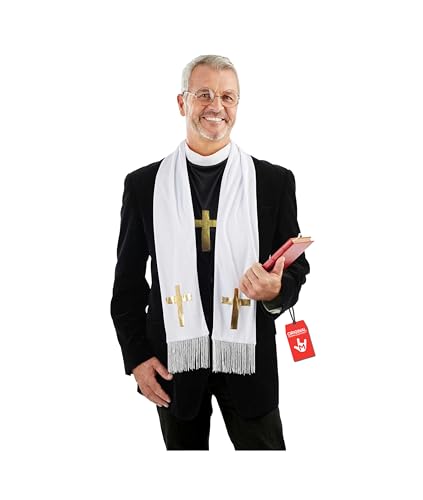 Fun Shack Priester Kostüm Herren – Pfarrer Outfit für Erwachsene – Pastor Verkleidung für Karneval, Fasching & Halloween