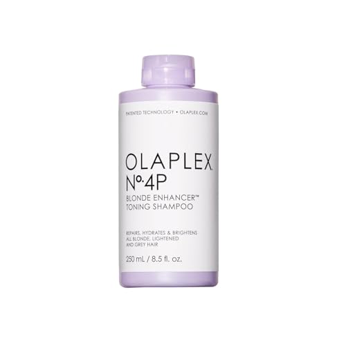 Olaplex No 4p Blonde Enhancer Purple Toning Shampoo, Repariert, Spendet Feuchtigkeit Und Hellt Alle Blonden, Aufgehellten Und Grauen Haare Auf, 250 Ml