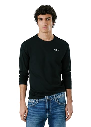 Pepe Jeans Herren Original Basic 2 Long N T-shirt, Schwarz (Black), XXL
