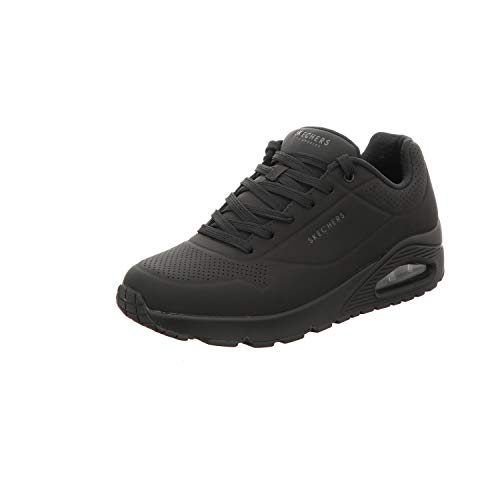 Skechers Herren UNO Stand ON AIR Sneaker, Black Durabuck/Trim, 42.5 EU
