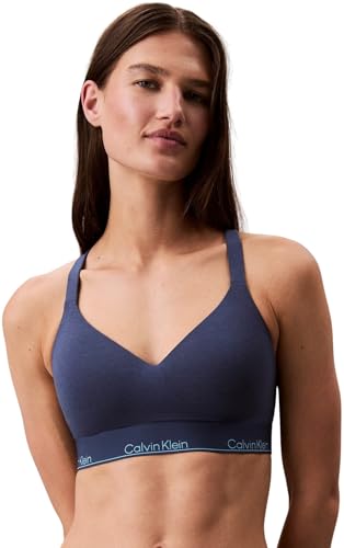Calvin Klein Damen Bralette Lift mit Logobund, Blau (Dark Denim), S
