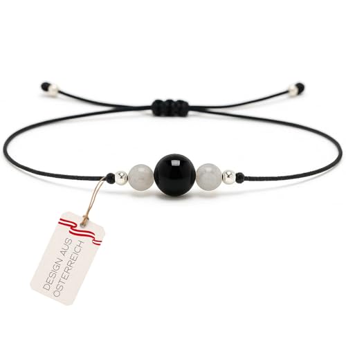 Kara Designs Rosenquarz Armband Damen I 925 Sterling Silber Roségold I Der Stein der Liebe I Handgefertigtes Edelstein Armband für innere Ruhe und Harmonie (Turmalin/Labradorit)