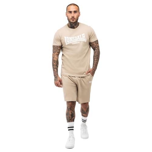 Lonsdale Herren-Set aus Baumwoll-T-Shirt & Shorts,Reise&Freizeitoutfit,BM