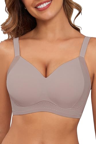 As Fairy Ohne Bügel BH für Damen, Push-UP Bequeme Nahtloser Bralettes mit Weicher Unterstützung Volle Abdeckung Alltags für Große Brüste BHS (Grau L)