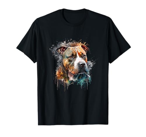 Amstaff Aquarell Splash American Staffordshire Terrier T-Shirt