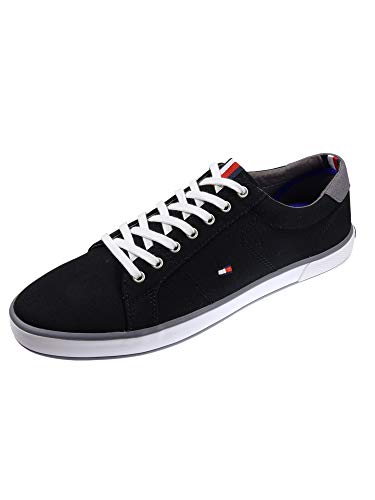 Tommy Hilfiger Herren Vulcanized Sneaker Schuhe, Schwarz (Black), 45 EU
