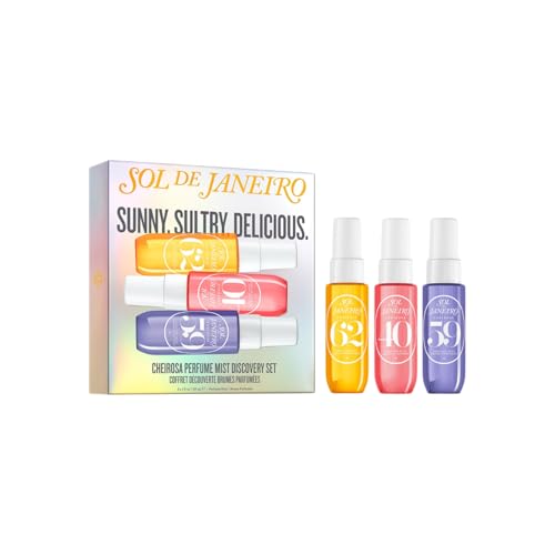 Sol de Janeiro Cheirosa Perfume Mist Trio Discovery Set, 3 Düfte, je 30 ml, Vanille, Karamell, Sandelholz