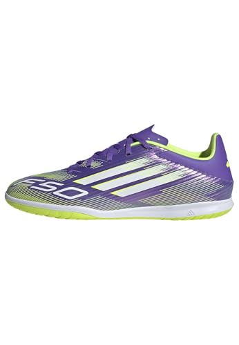 adidas Unisex F50 Club Indoor Football Boots, Purple Rush/FTWR White/Lucid Lemon, 44 EU