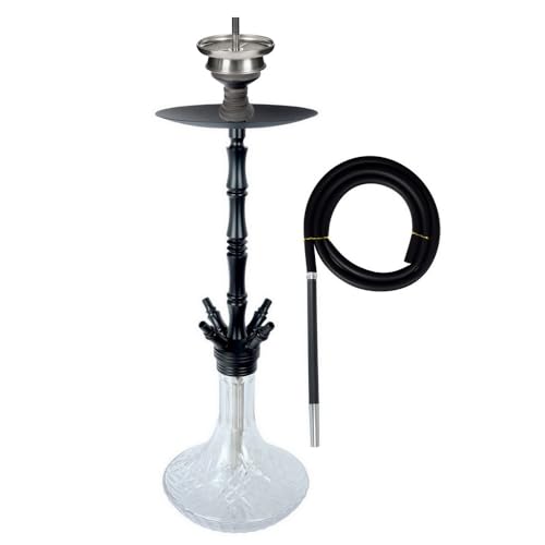 Heavensent Black Phantom Shisha Set Hookah Komplettset Black | Wasserpfeife Silikonschlauch Alu Mundstück Steinkopf Set