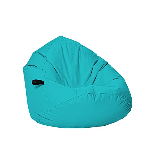 Momiralland Sitzsack Tropfenform Kastanie - für Kinder & Erwachsene – Indoor wie Outdoor da er Wasserfest ist– füllung EPS Perlen. (Türkis, XL - Durchmesser 77 cm für Kinder)