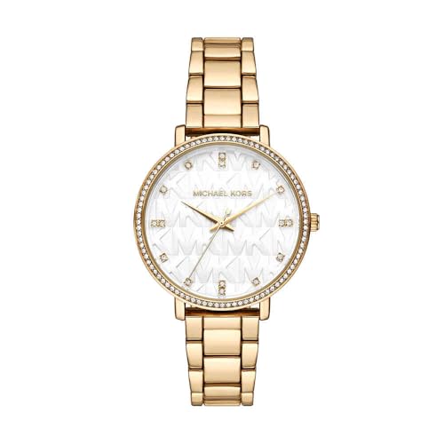 Michael Kors Pyper Watch for Women, Quartz Three Hand Movement with Stainless Steel Strap Strap