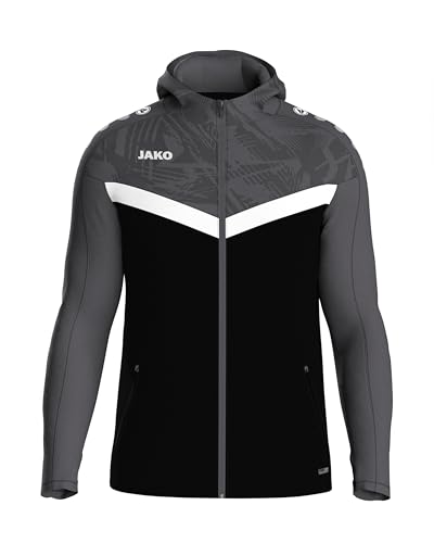 JAKO ICONIC Kapuzenjacke - Zipper Hoodie Herren, Bequeme Sweatjacke mit Keep Dry Funktion aus 100% recyceltem Polyester