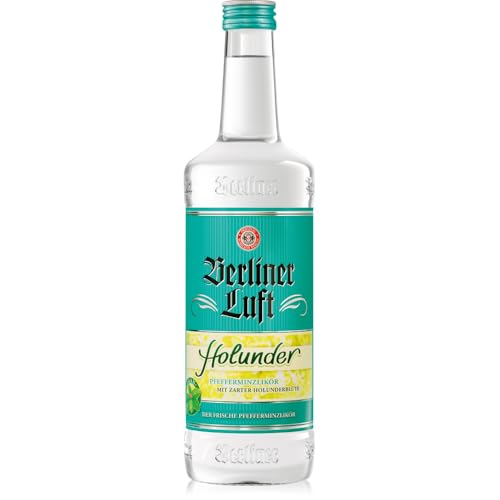 Berliner Luft Holunder | Kultiger Pfefferminzlikör mit Holundergeschmack | Minze & Holunder | Vegan & glutenfrei | Made in Berlin | 18% Vol. | 0,7 L