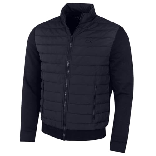 Calvin Klein Herren Gesteppte Fleece-Trichterhals-Jacke - Marine/Marine - L