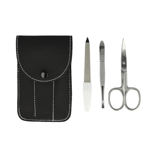 Clauss Nagelpflege-Set mit Schere, Feile und Pinzette | Premium Nagelset für Maniküre und Pediküre | Nageletui für Alltag und Reisen | BC-S10044