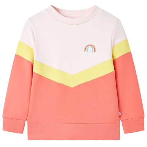 Kinder Sweatshirt Rundhalsausschnitt Langarmshirt Pullover Shirt Zartrosa 116