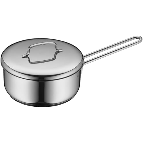 WMF Mini Stielkasserolle 16cm, klein, Metalldeckel, kleiner Topf Induktion 1,2l, Cromargan Edelstahl, stapelbar, für kleine Portionen, Singlehaushalt
