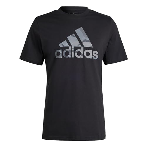 adidas Men's Camo Badge of Sport Graphic Tee T-Shirt, Black, L
