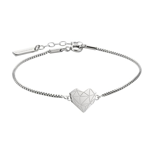 LIEBESKIND Damen Armband Herz Edelstahl Silber 20 cm (silber)