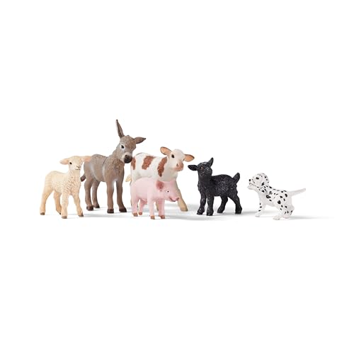 SCHLEICH Farm World | Bauernhof Tiere Set 77534 mit Hund, Schwein, Ziege, Schaf und Esel | Bauernhof Spielzeug ab 3 Jahre Tiere Set aus 6 Teilen | exklusiv bei Amazon