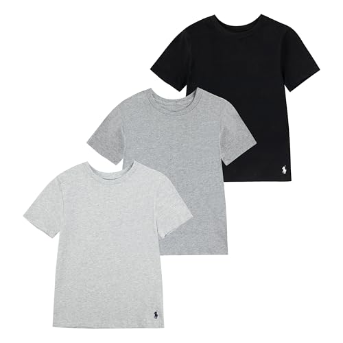 Polo Ralph Lauren Jungen Multipack T-Shirt Unterhemd, Schwarz/Grau, 3er-Pack, L