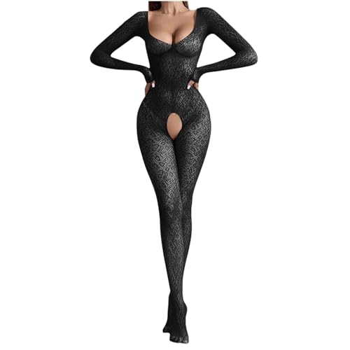 Sexy Dessous Bodysuit Damen Für Sex Ultimative Versuchung, Catsuit Sexy Heiß Spitzenbody, Jacquard Hohl Ganzkörper Einteiler Anzug, Erotische Reizwäsche Ungewöhnliches Vergnügen Lingerie Sexspiele
