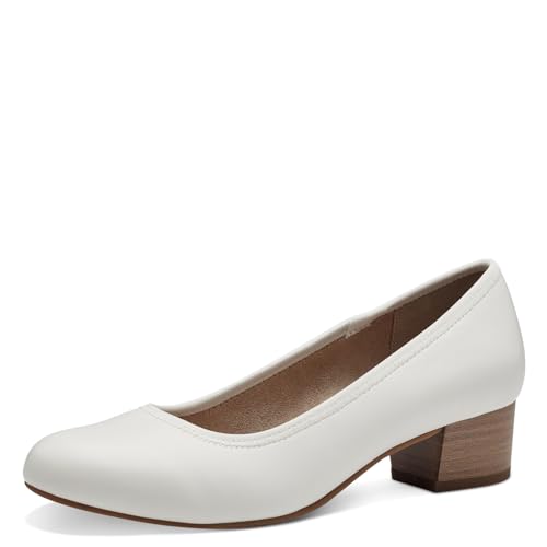 Jana Damen Pumps mit Blockabsatz Vegan, Weiß (White), 41 EU
