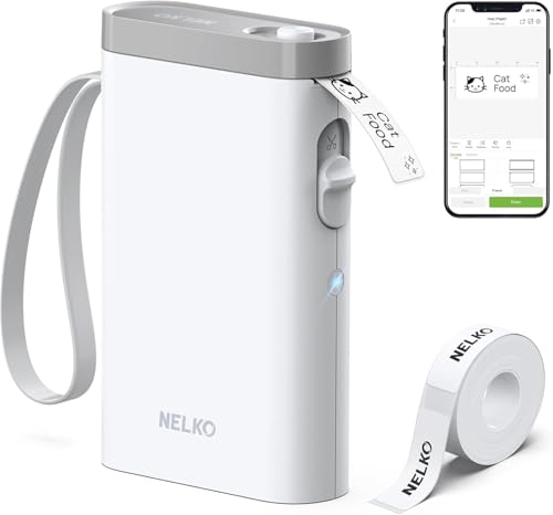 Nelko Etikettendrucker,Bluetooth P21 Selbstklebendes Etikettiergerät Weiß